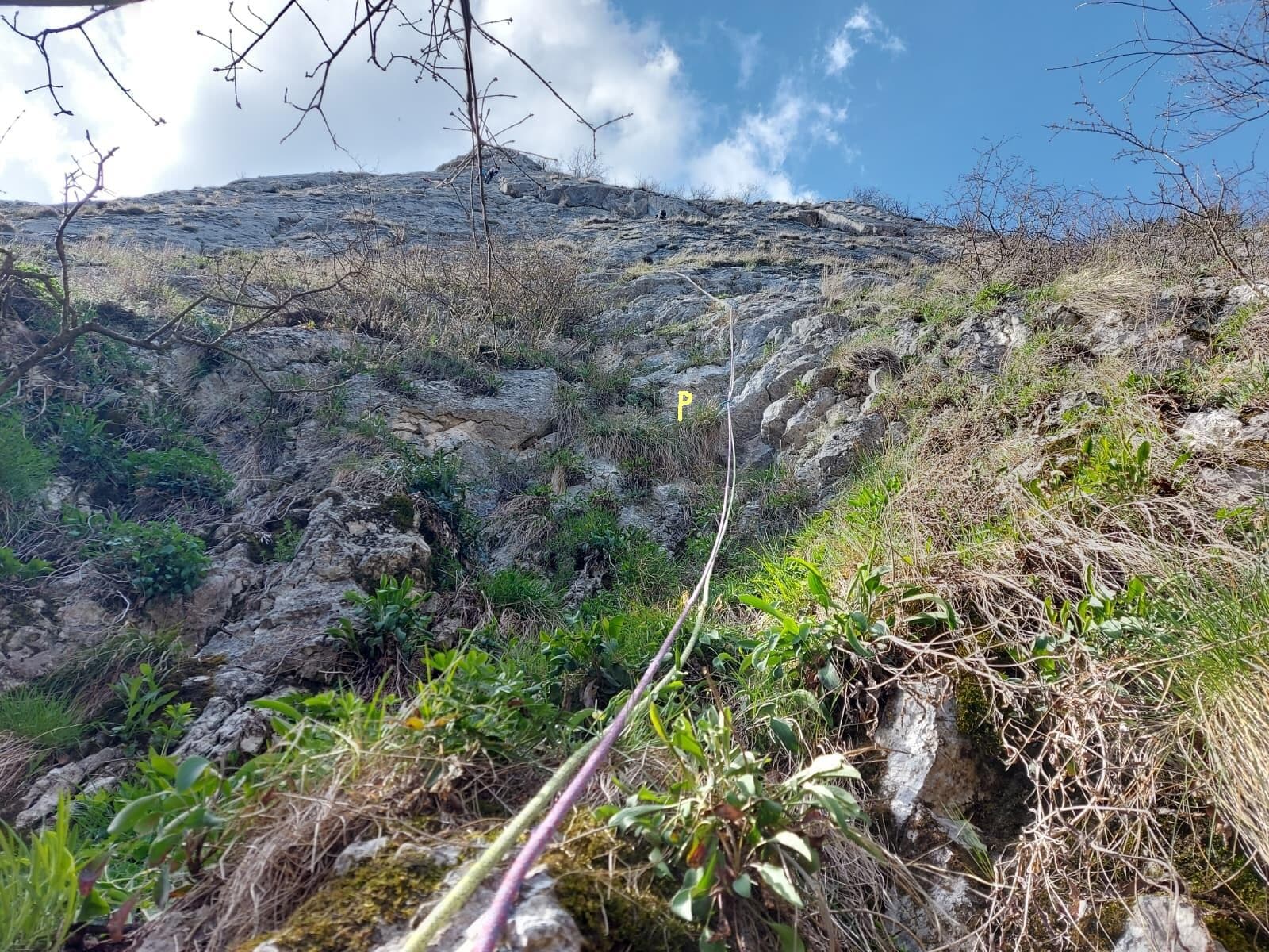 LC1 din traseu cu locația primului piton. Sursă foto: Rupi (04.2026)