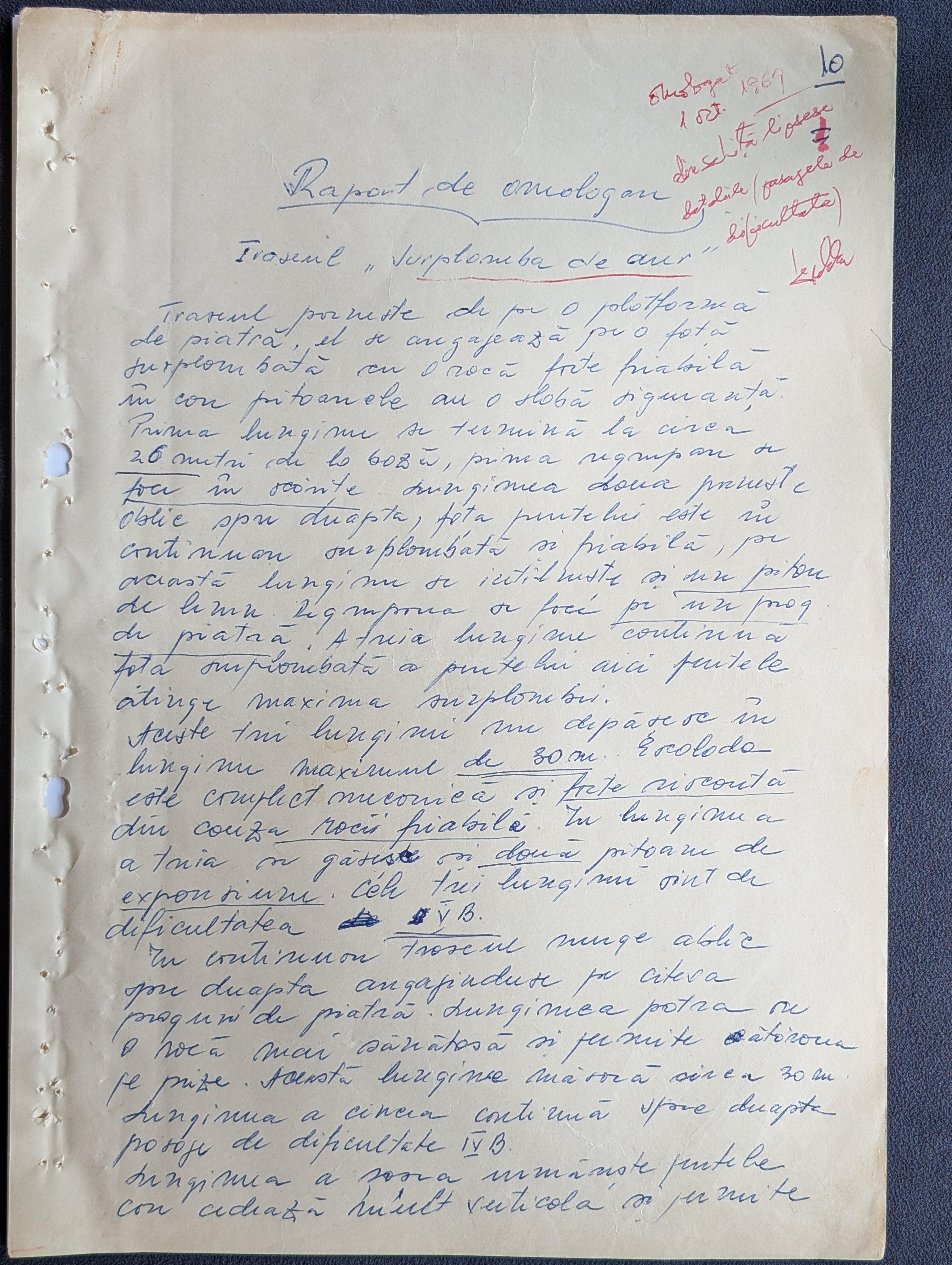 Surplombele de Aur - Raport de omologare (1)