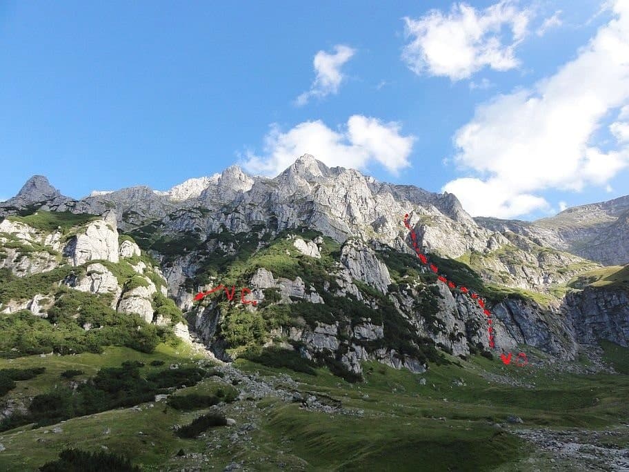 În stânga Valea Caprelor, în dreapta cu rosu Vâlcelul Obraznic. Sursă foto: Rupi În stânga Valea Caprelor, în dreapta cu rosu Vâlcelul Obraznic. Sursă foto: Rupi