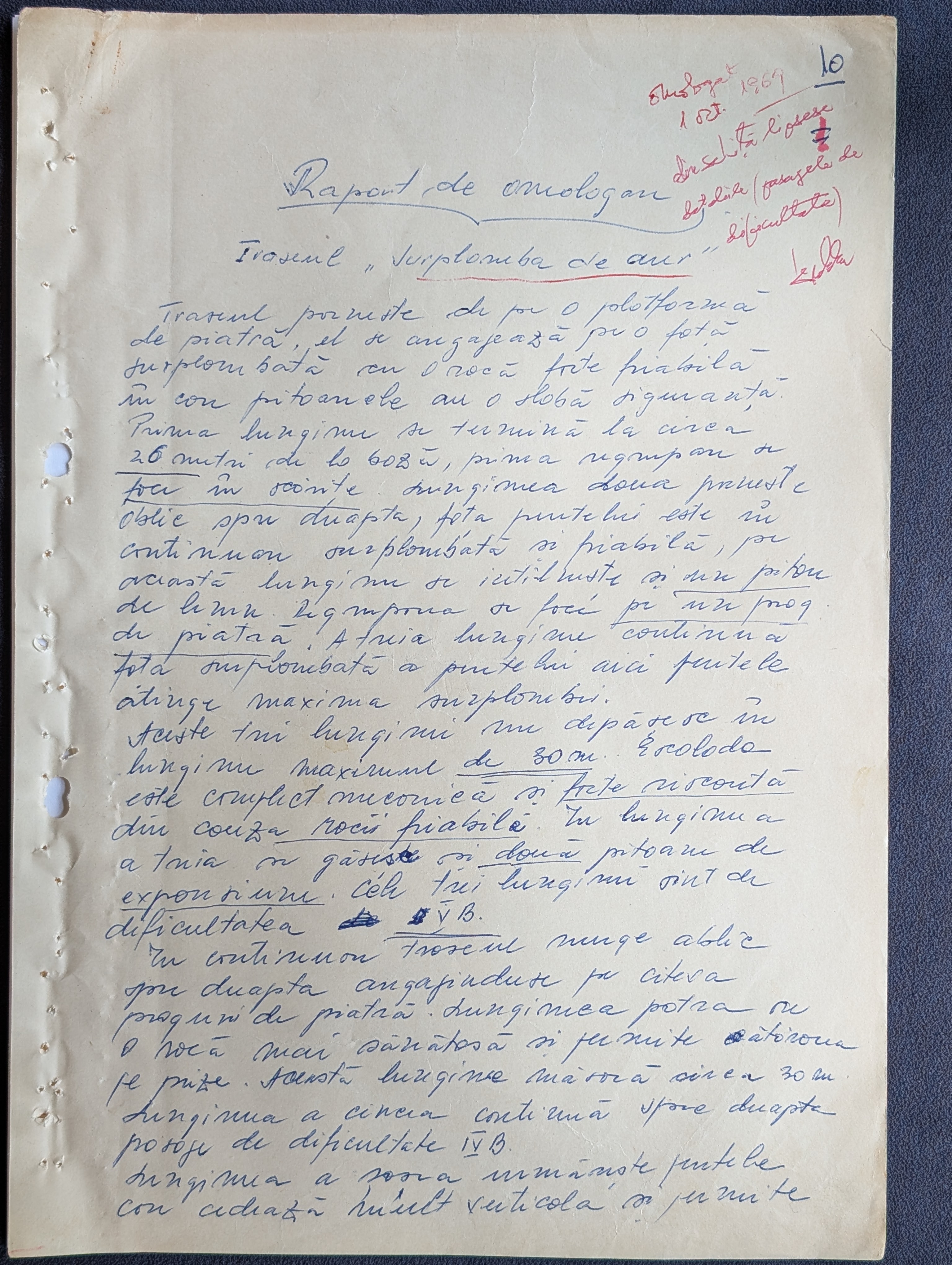 Surplombele de Aur - Raport de omologare (1)