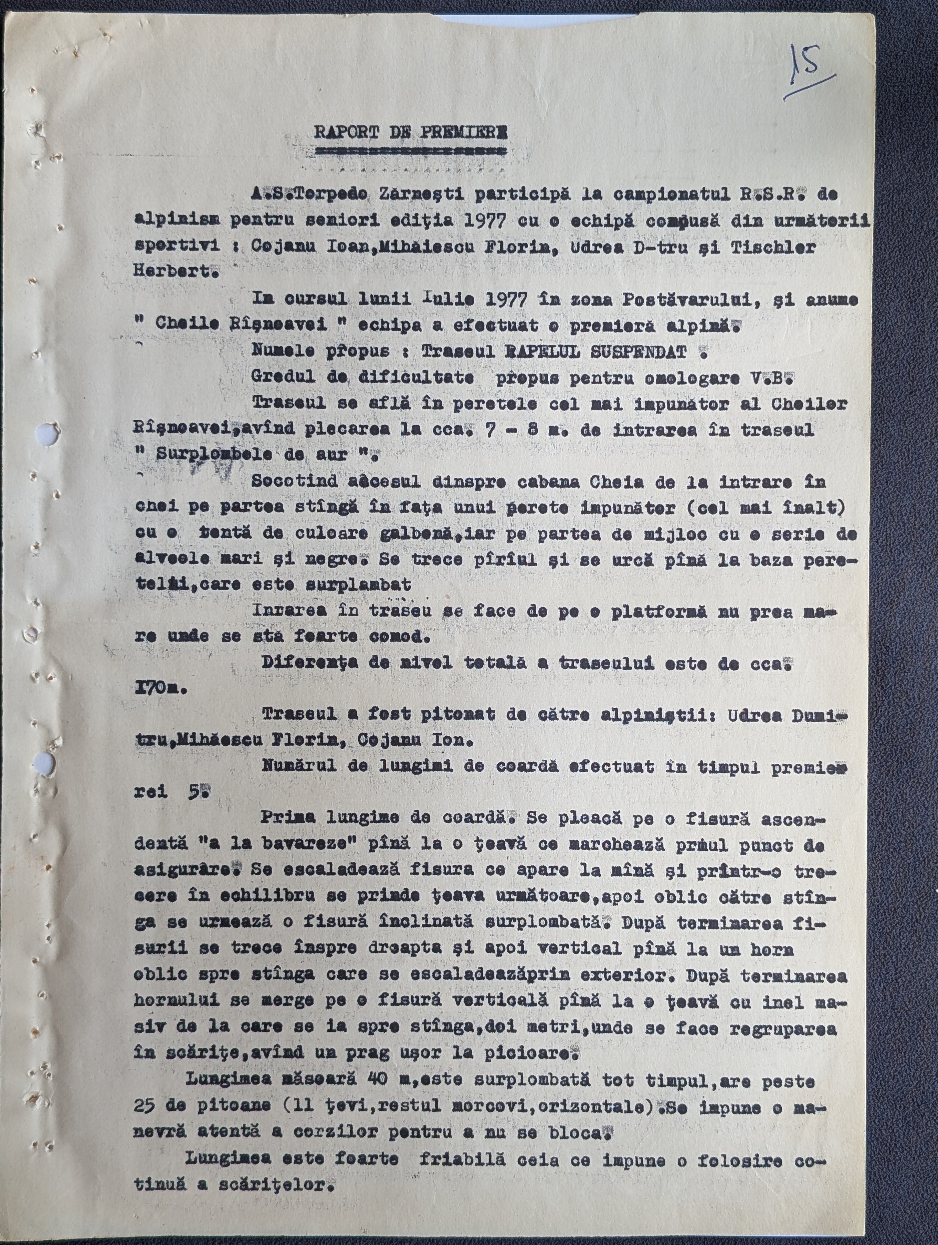 Rapelul Suspendat - Raport premieră - pagina 1
