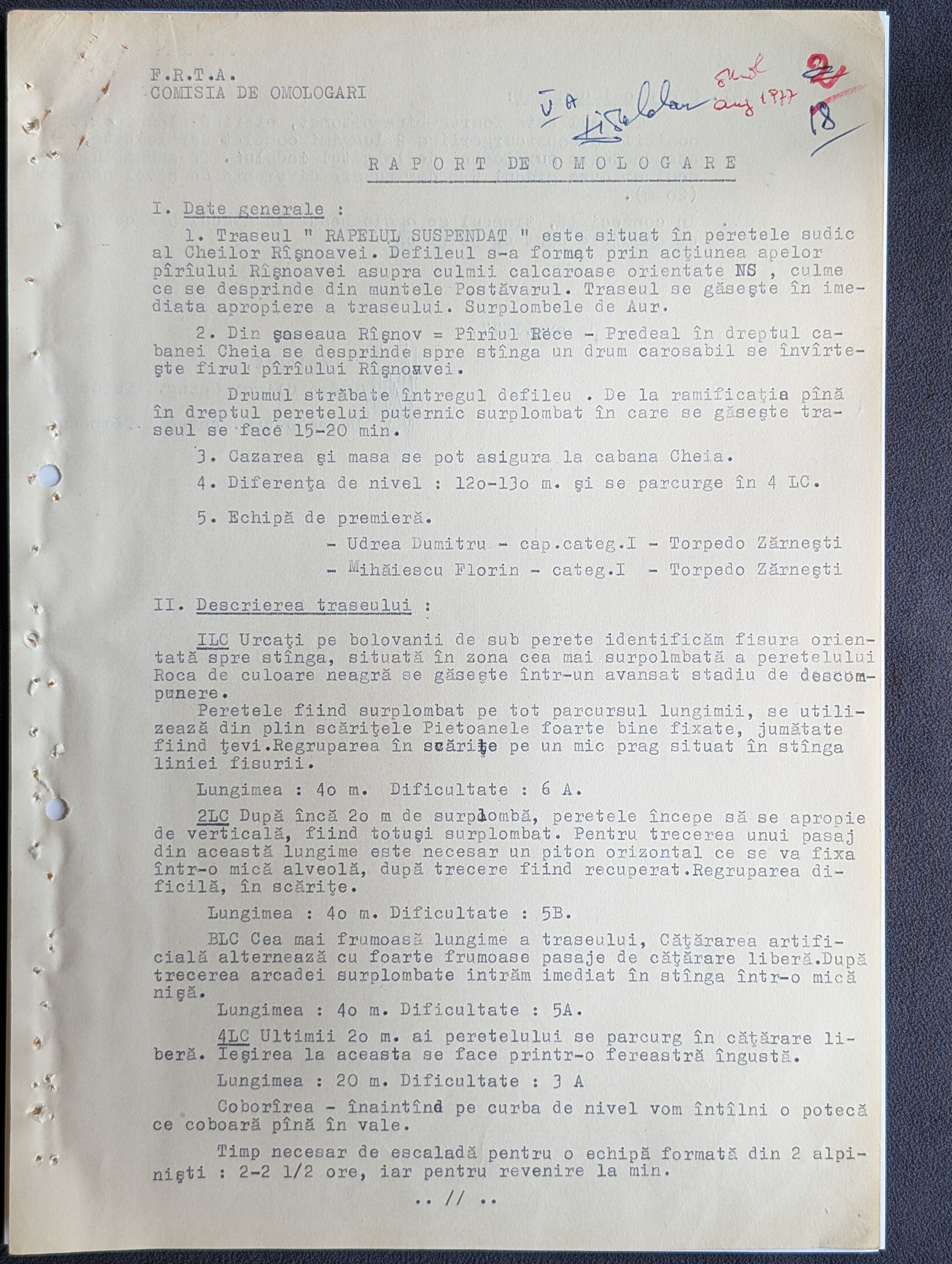 Rapelul Suspendat - Raport omologare - pagina 1 Rapelul Suspendat - Raport omologare - pagina 1